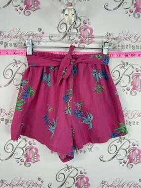 Non stop shorts vintage High-Waist Pink Floral Tie-Front Shorts